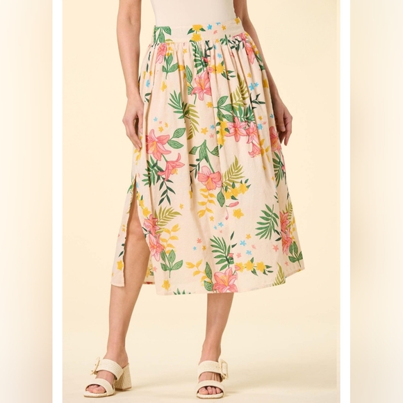 VERSONA FLORAL MIDI SKIRT NWT - Picture 1 of 6